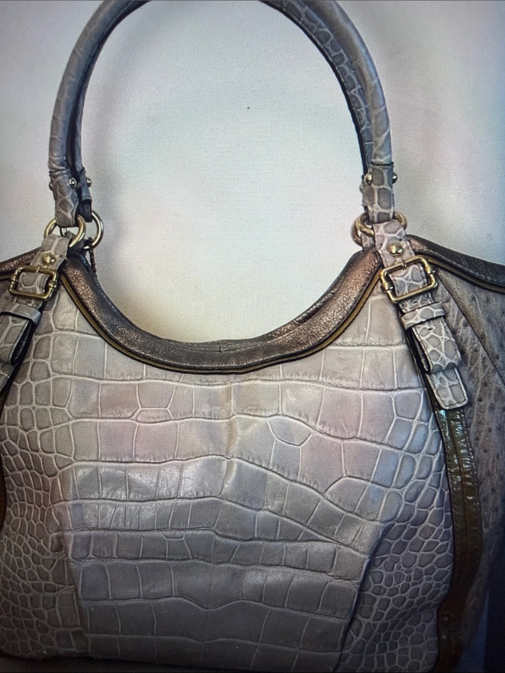 Coach Madison Abigail Exotic Embossed Leather Carryall Satchel w Dust Bag - EUC - Picture 6 of 12